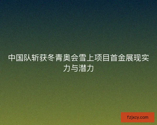 中国队斩获冬青奥会雪上项目首金展现实力与潜力